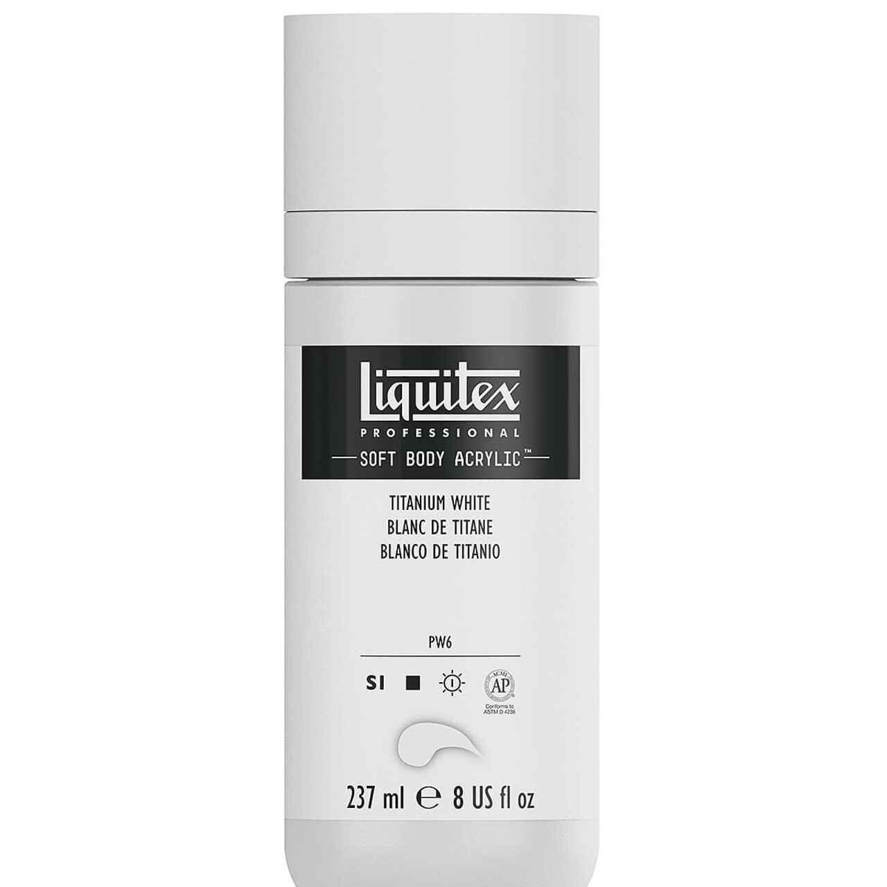 Liquitex Soft Body Artist Acrylics - Titanium White, 237 ml Bottle